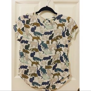 H&M Cat-Pattern Chiffon Top 🐱